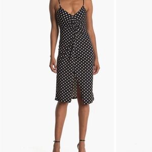 Elegant Black Polka Dot Dress